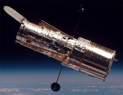 Hubble Space Telescope orbiting 350 miles above Earth Hubble Space Telescope orbiting 350 miles above Earth
