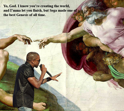 Kanye West interrupts God during Genesis Kanye West interrupts God during Genesis