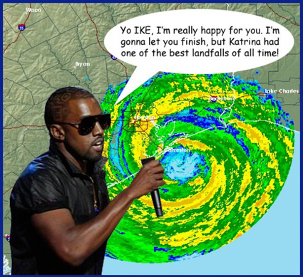 Kanye West interrupts Hurricane Ike