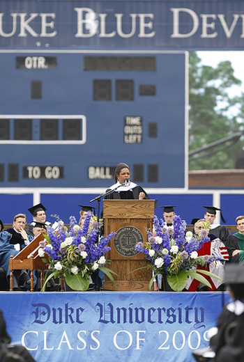 Oprah at Duke University Commencement 2009 Oprah at Duke University Commencement 2009