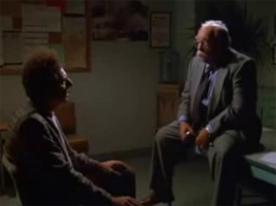 Cosmo Kramer confronted by the Postmaster General (Wilford Brimley)